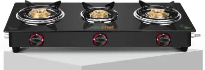 Greenchef Ebony Plus AI Glass Automatic Gas Stove (3 Burners) Greenchef Ebony Plus AI Glass Automatic Gas Stove (3 Burners)